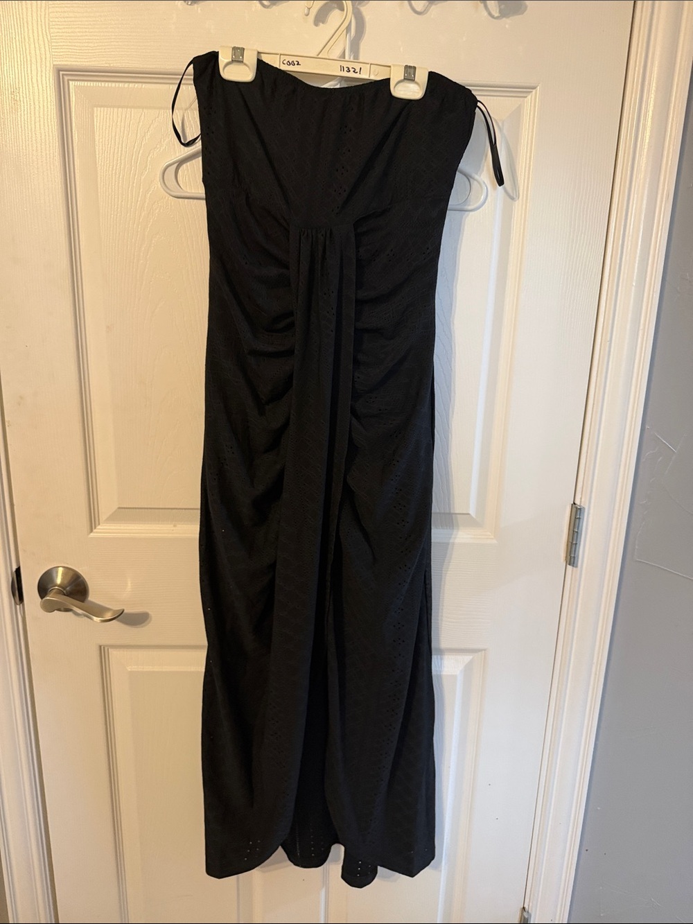 Elegant Black Maxi Dress with Ruched Front